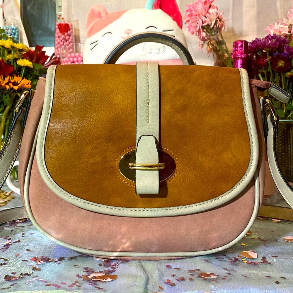 Pink Suede Crossbody